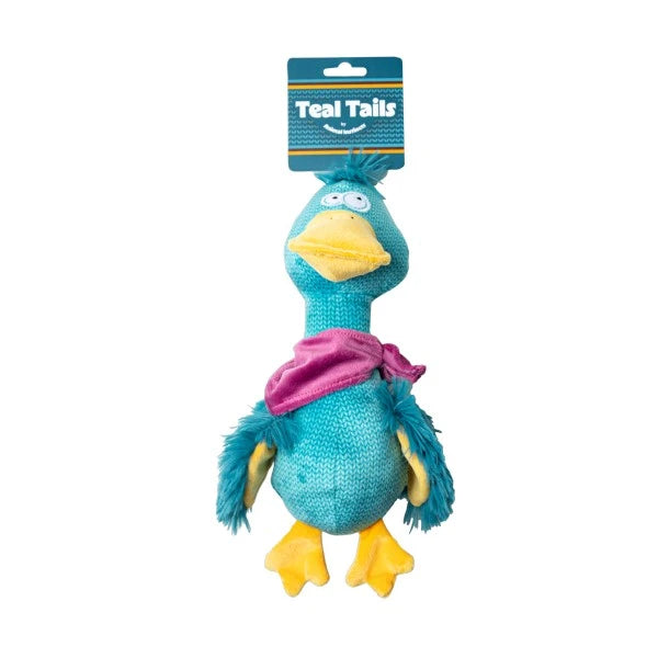 Animal Instincts Teal Tails Tom Duck plush with squeaker Pet Market