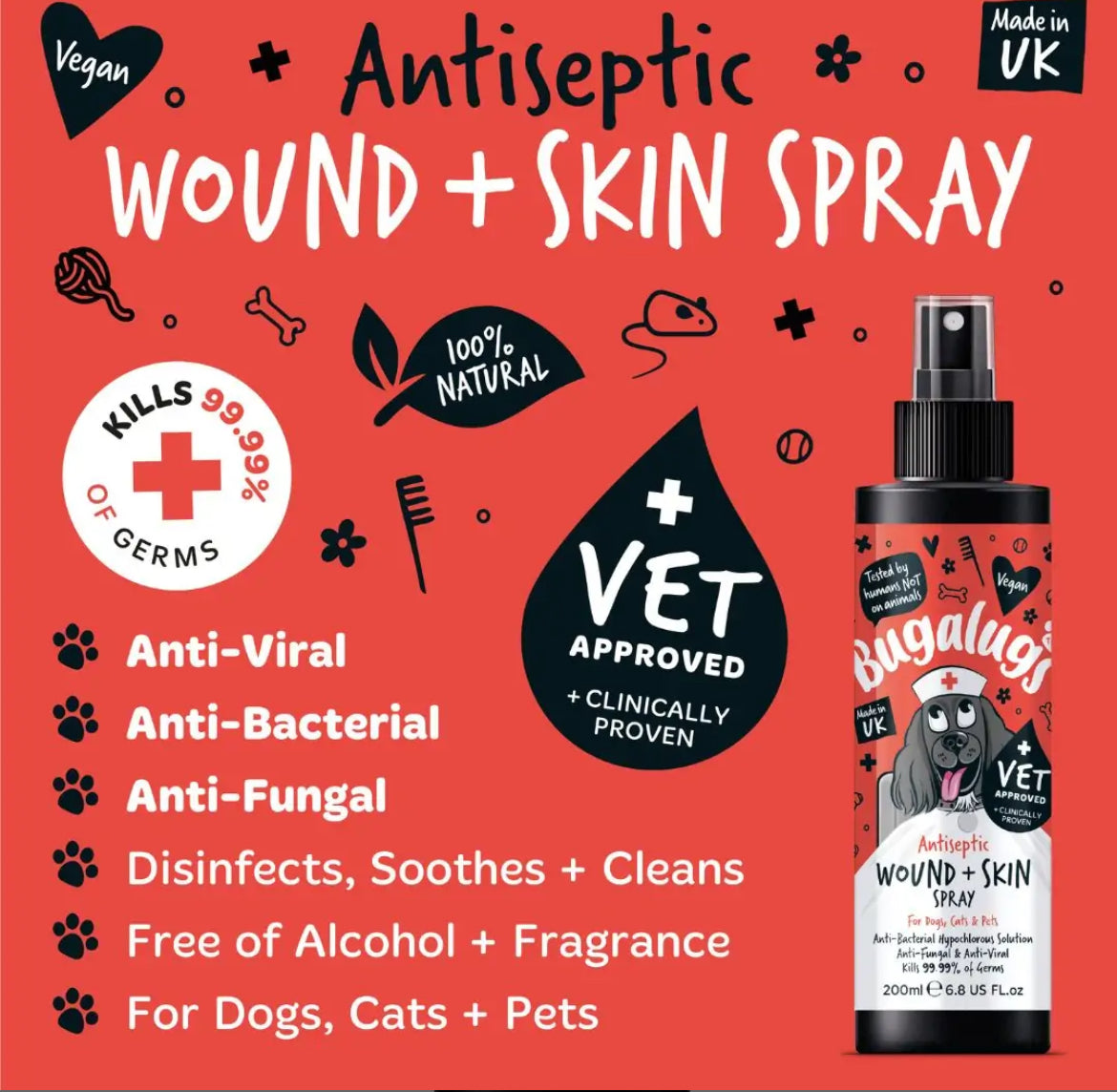 Bugalugs Antiseptic Wound & Skin Spray Wound Care Bugalugs