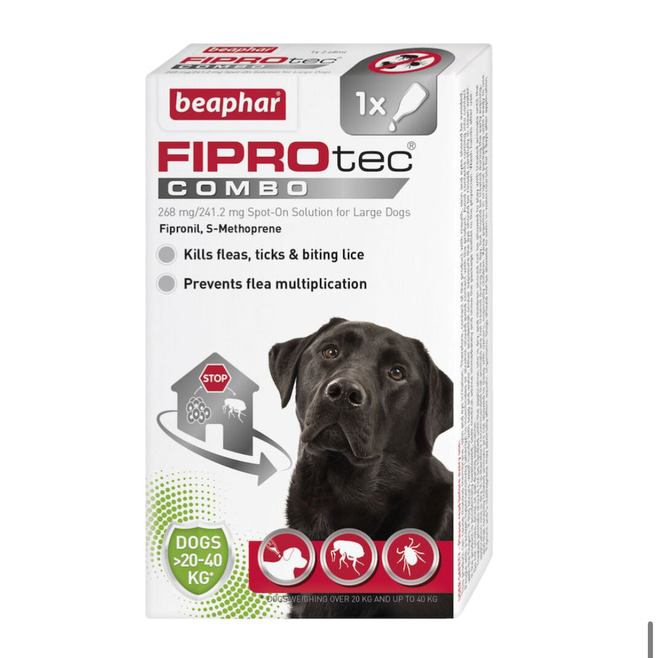 Beaphar FIPROtec® COMBO Flea & Tick Spot-On for Dogs (20-40kg) Flea Treatment Beaphar
