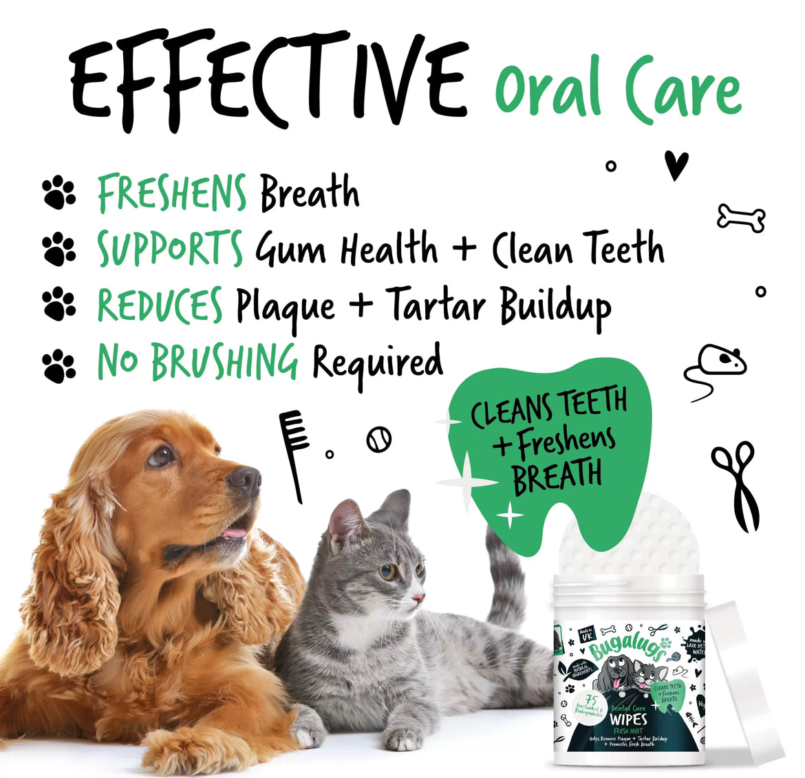 Bugalugs Dental Care Wipes Grooming Bugalugs