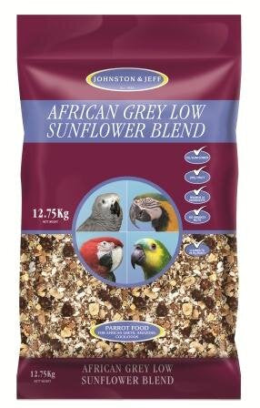 Johnston & Jeff African Grey Low Sunflower 12.75kg Bird - Food Johnston & Jeff