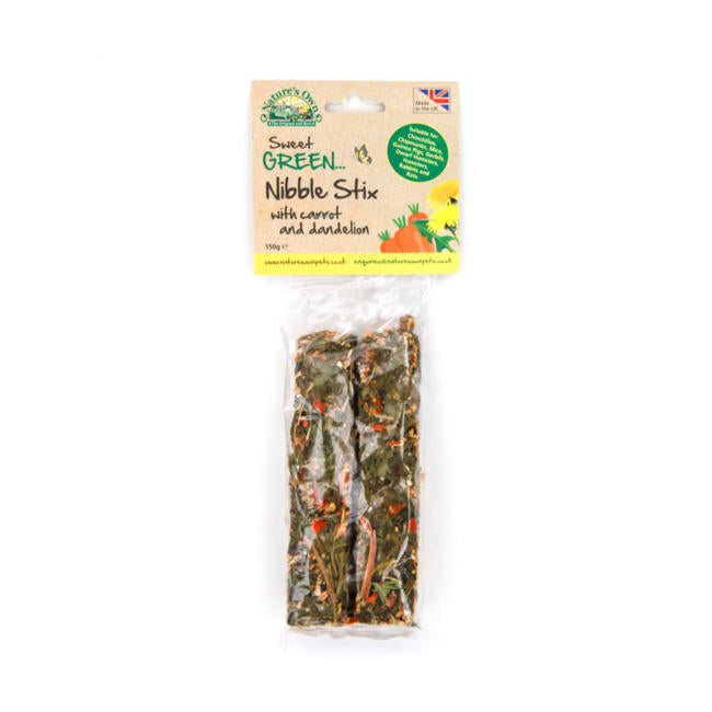 Natures own Nibble Stix with Carrot & Dandelion 150g Small Mammal - Treats Natures Own