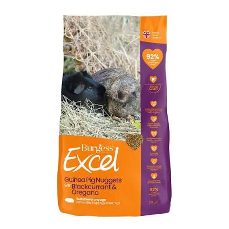Burgess Excel Adult Guinea Pig Nugget Blackcurrant and Oregano 1.5kg Small Mammal - Food Burgess