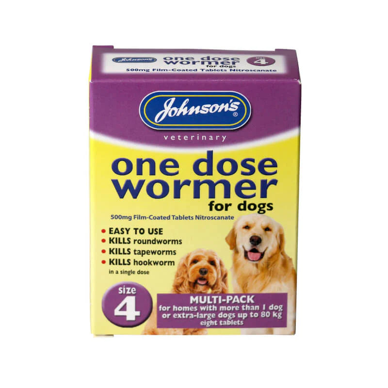 Johnsons One Dose Wormer dog Size 4 Pet Market