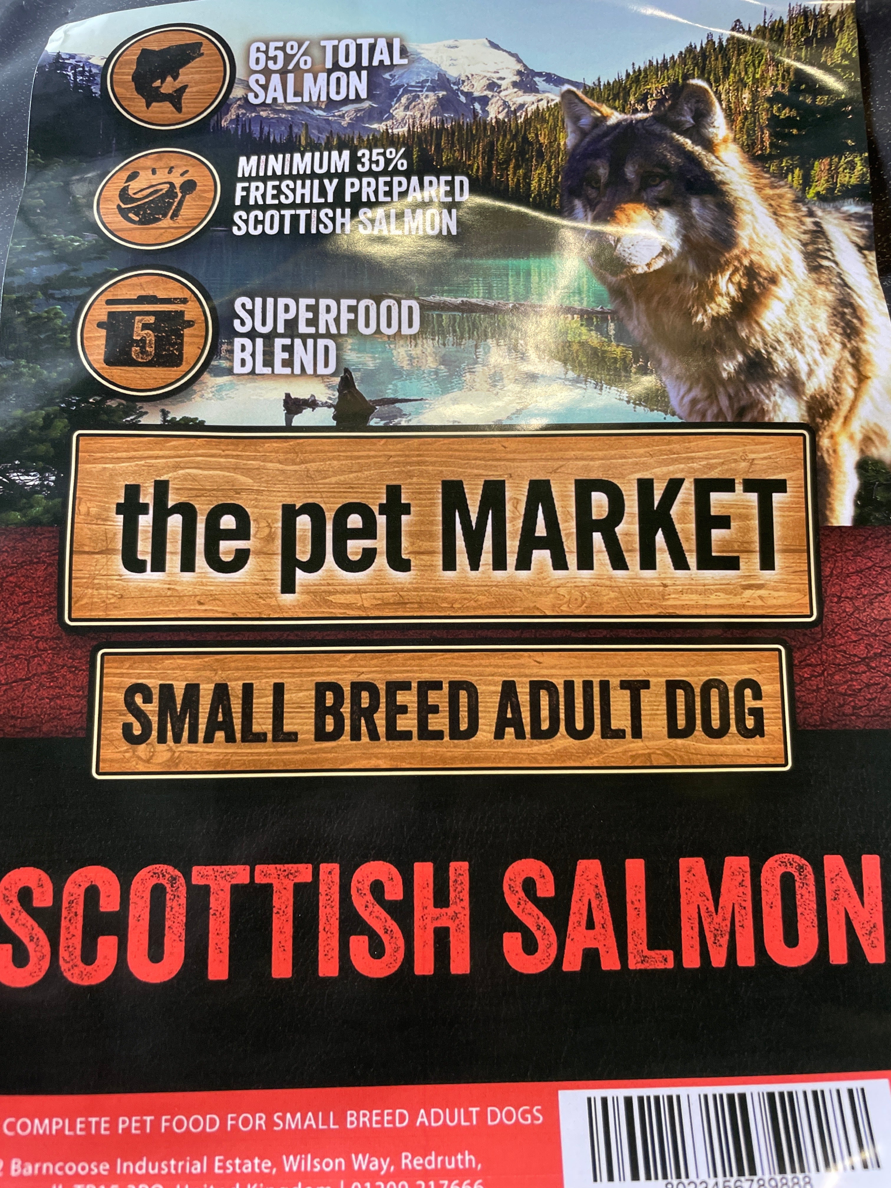 Superfood 65 Small breed Adult Dog Scottish Salmon Dry Complete kibble the Pet MARKET