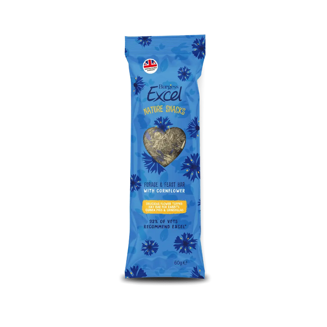 Burgess Excel Forage & Feast Bar Cornflower 60g Small Mammal - Treats Burgess