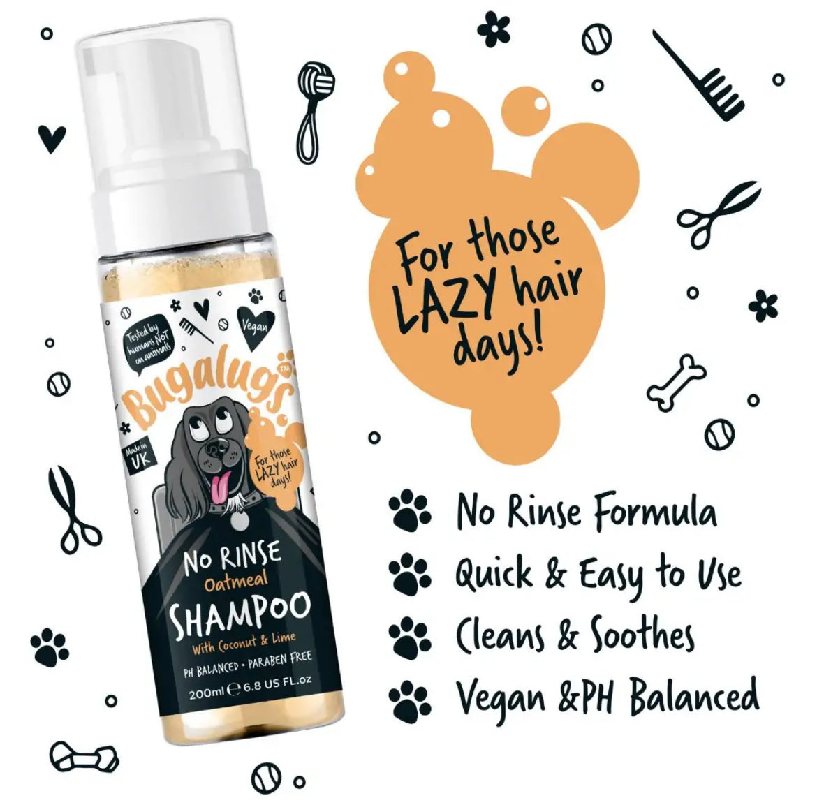 Bugalugs No Rinse Oatmeal Shampoo Grooming Bugalugs