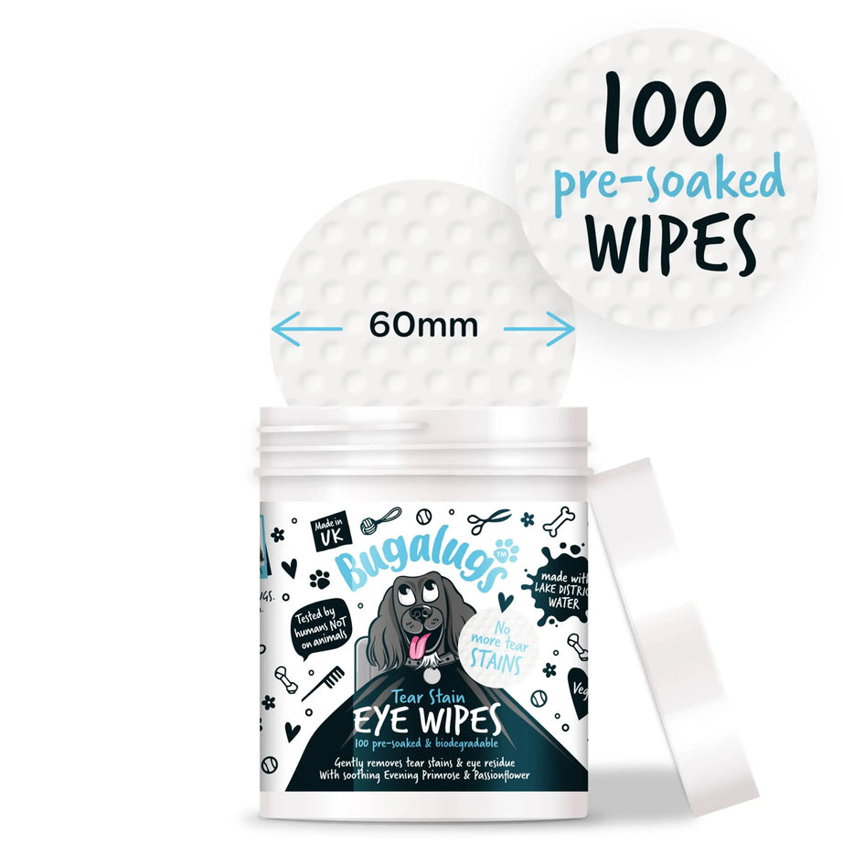 Bugalugs Tear Stain Eye Wipes Grooming Bugalugs