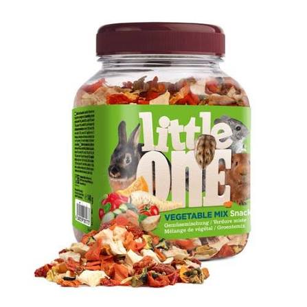 Little One vegetable mix snack in colorful packaging, featuring a variety of dried vegetable pieces perfect for healthy snacking.