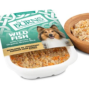 Burns Wild Fish Carrots and Organic Brown Rice Wet Dog Food Trays Wet Food Burns