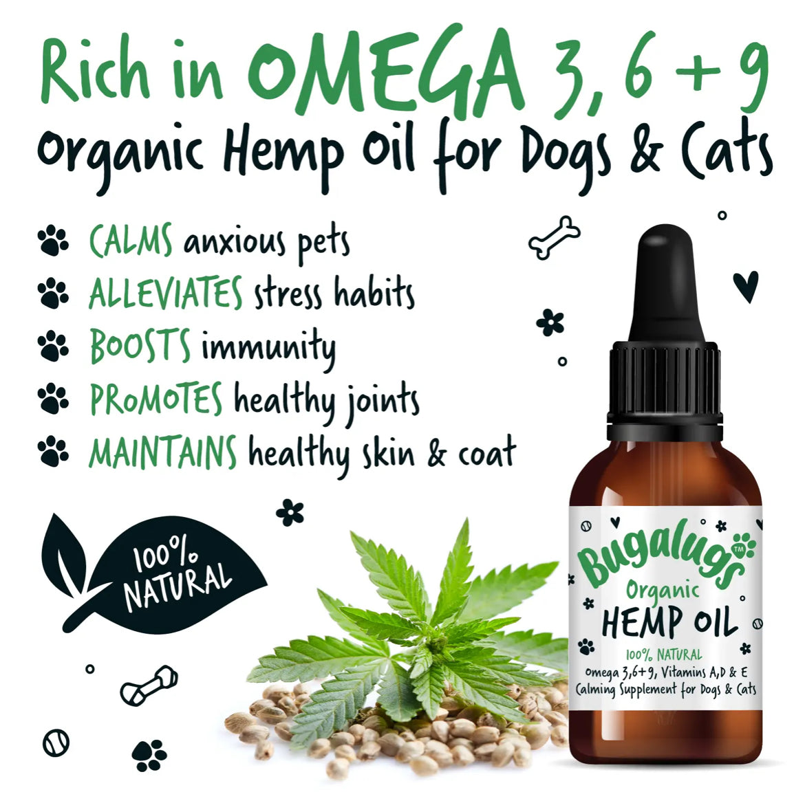 Bugalugs Organic Hemp Seed Oil Supplements Bugalugs