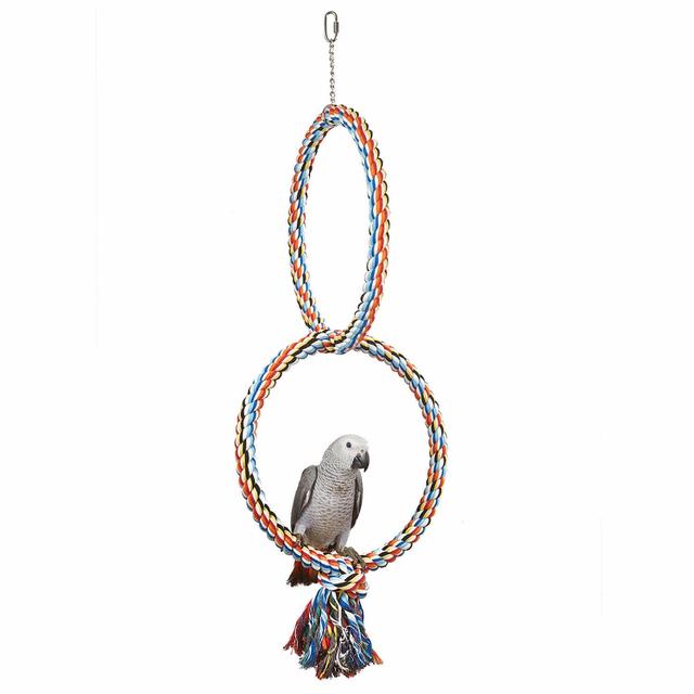 Colored double ring parrot toy Pet Market