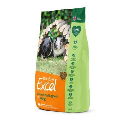 Burgess Excel Adult Guinea Pig Nuggets with Mint 3kg Small Mammal - Food Burgess