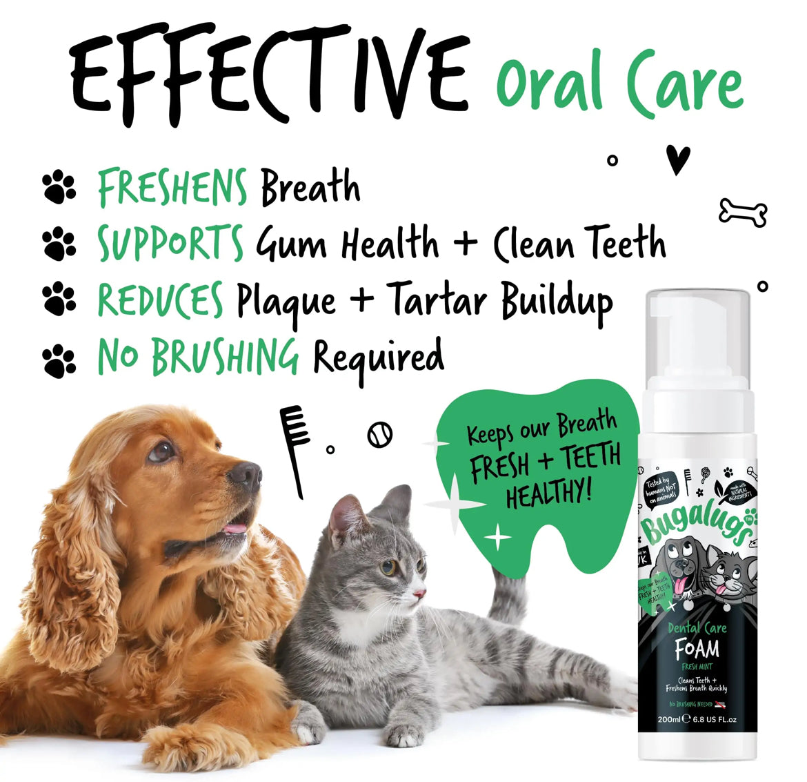 Bugalugs Dental Care Foam Grooming Bugalugs