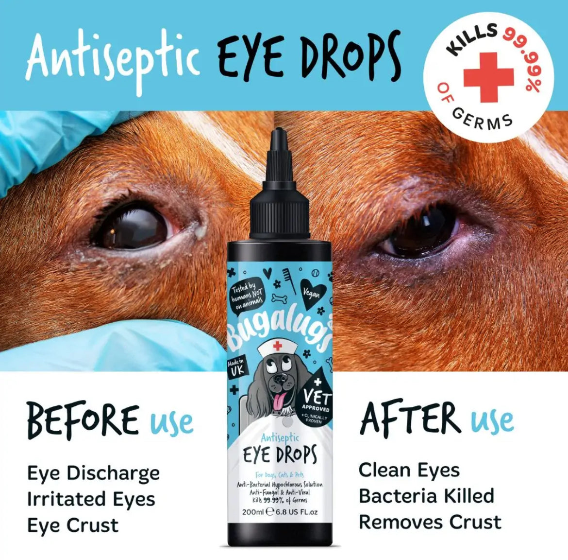 Bugalugs Antiseptic Eye Drops Grooming Bugalugs