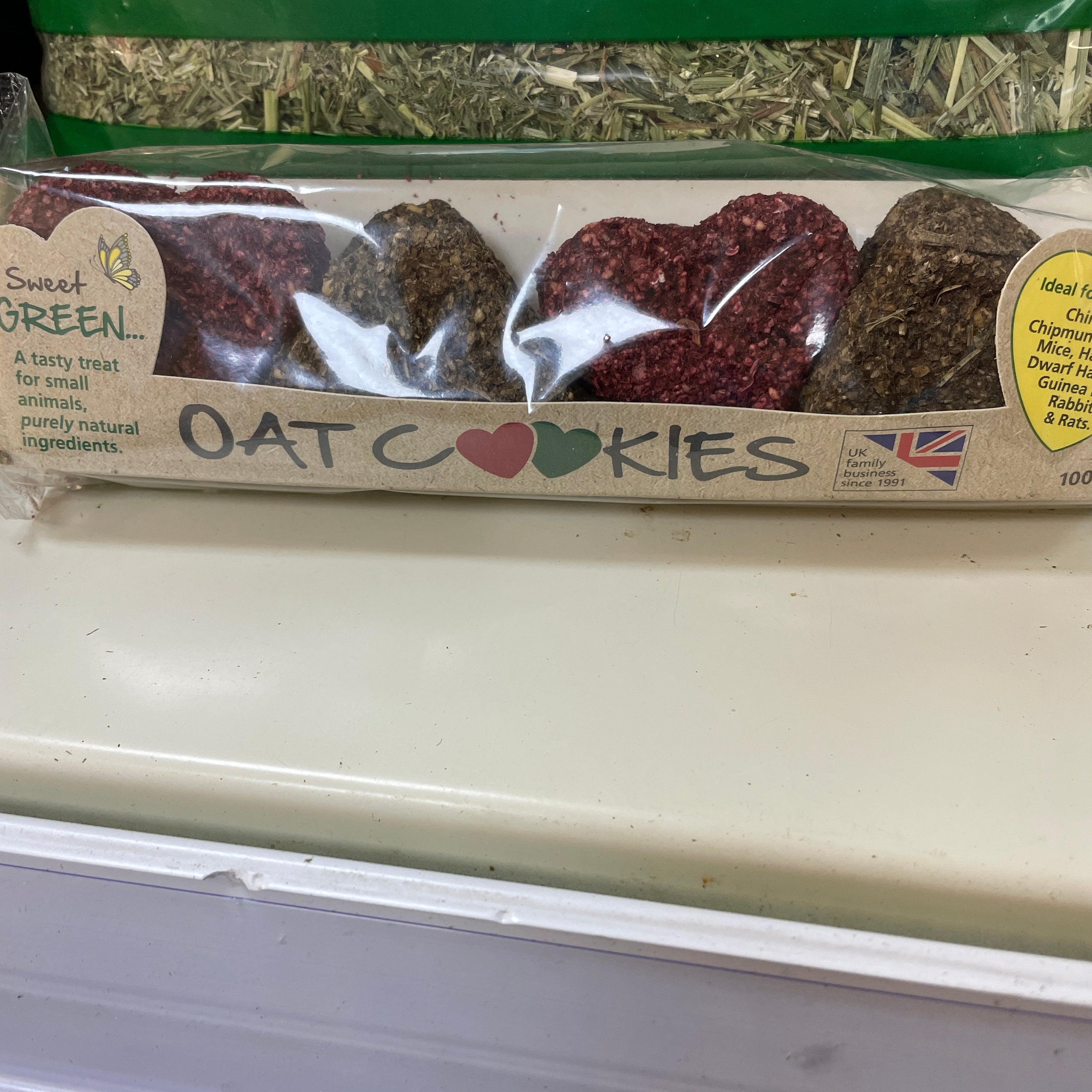 Sweet green oat cookies