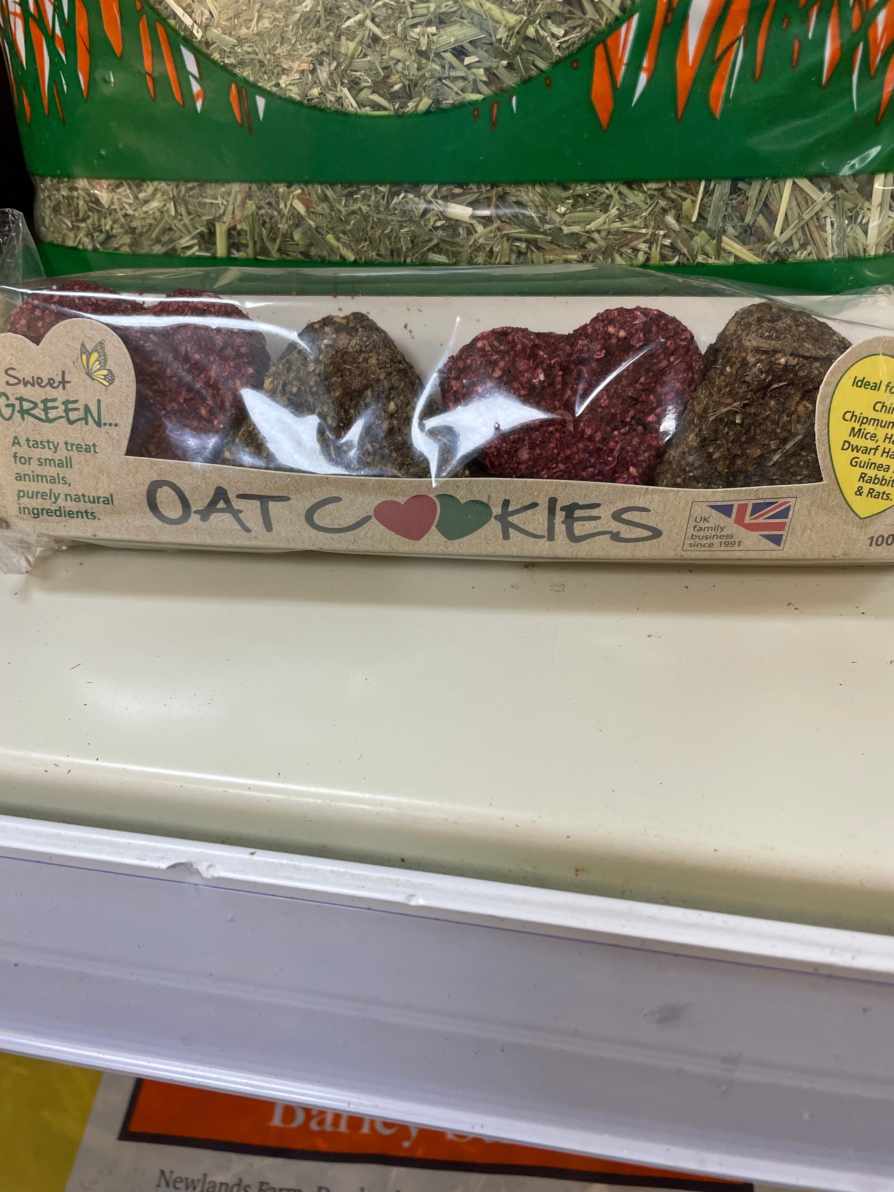 Sweet green oat cookies