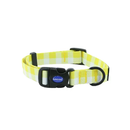 SOHO YELLOW CHECK COLLAR Dog accessories Ancol