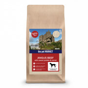 PetMarket grain-free adult dog food with Angus beef, sweet potato, and carrot in a 6kg bag.