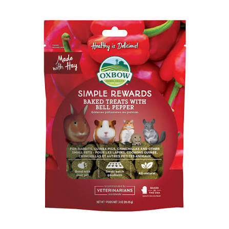 Oxbow Simple Rewards Baked Treats Bell Pepper 60g Small Mammal - Treats Pet Market