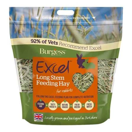 Burgess Excel Longstem Hay 1kg Small Mammal - Bedding Burgess