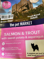 Grain Free Small Breed Adult Dog Salmon Dry Complete kibble the Pet MARKET