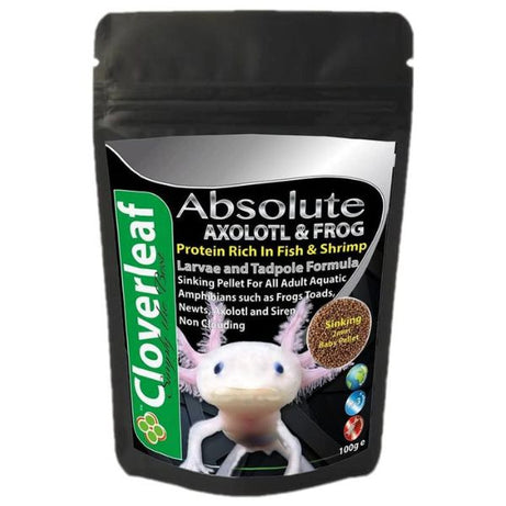 Cloverleaf Absolute Axolotl & Frog Sinking Pellets 100g Axolotl Food Cloverleaf