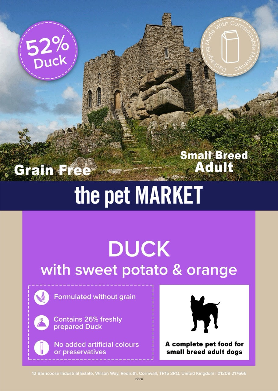 Grain Free Small Breed Adult Dog Duck Dry Complete kibble the Pet MARKET