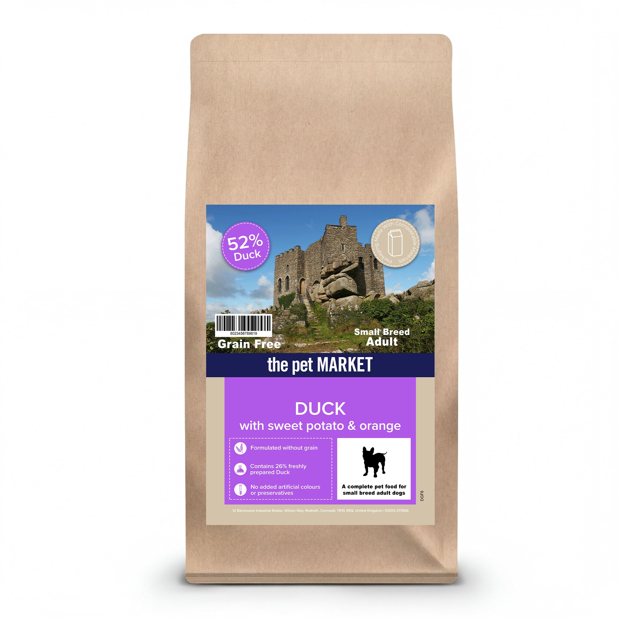 Grain Free Small Breed Adult Dog Duck Dry Complete kibble the Pet MARKET