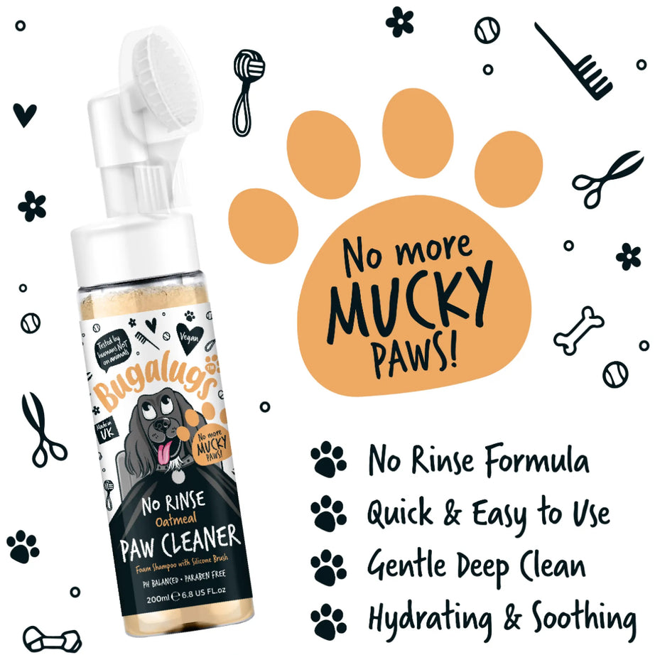 Bugalugs Oatmeal No Rinse Paw Cleaner Grooming Bugalugs