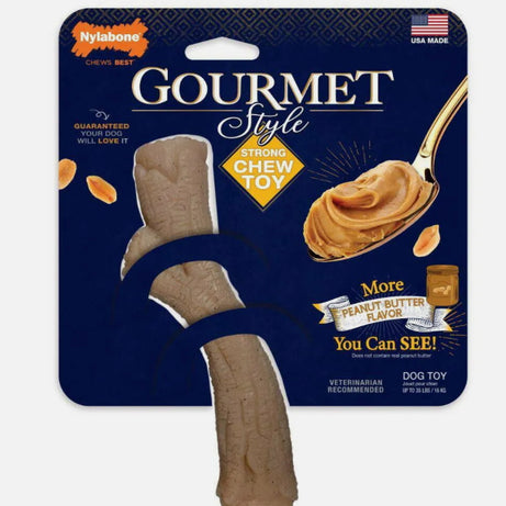 NYLABONE GOURMET STYLE STRONG NYLON CHEW TOY STICK PEANUT BUTTER FLAVOUR Dog Toy Nylabone