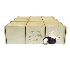 Zoomax Rodent Toy - Wood Labyrinth 10" X 10" X3"h (8pcs) - 844 Zoomax