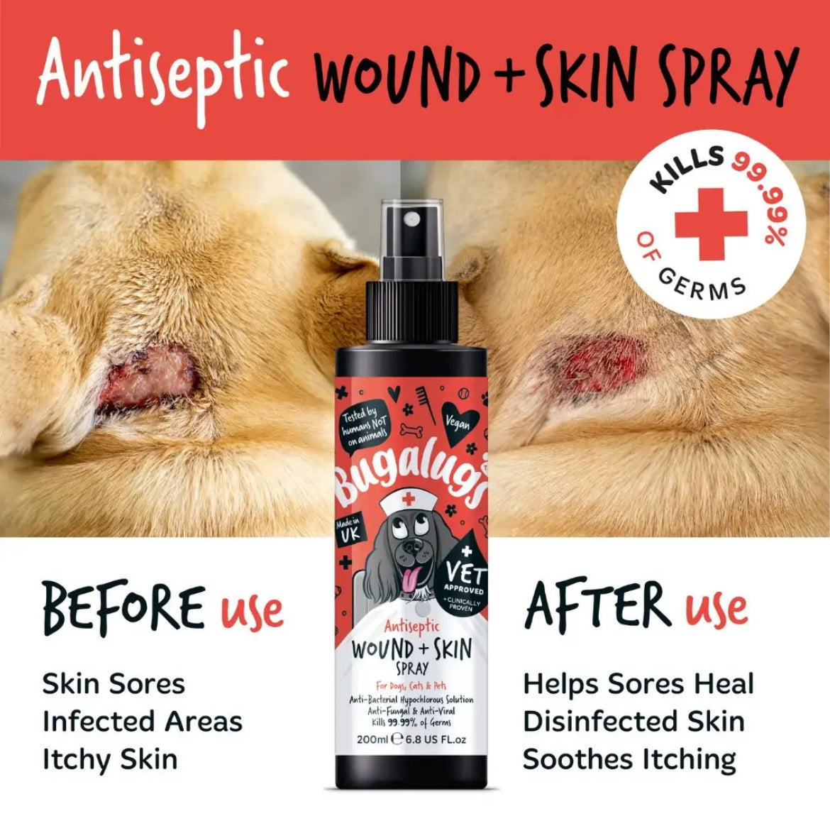Bugalugs Antiseptic Wound & Skin Spray Wound Care Bugalugs