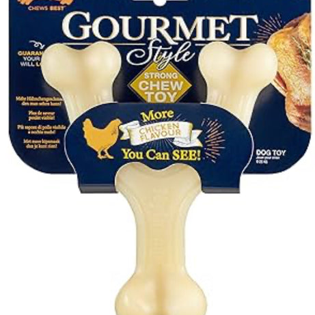 Nylabone Maximum Strength Tough Extreme Gourmet Wishbone Dog Chew Toy Chicken Dog Toy Nylabone