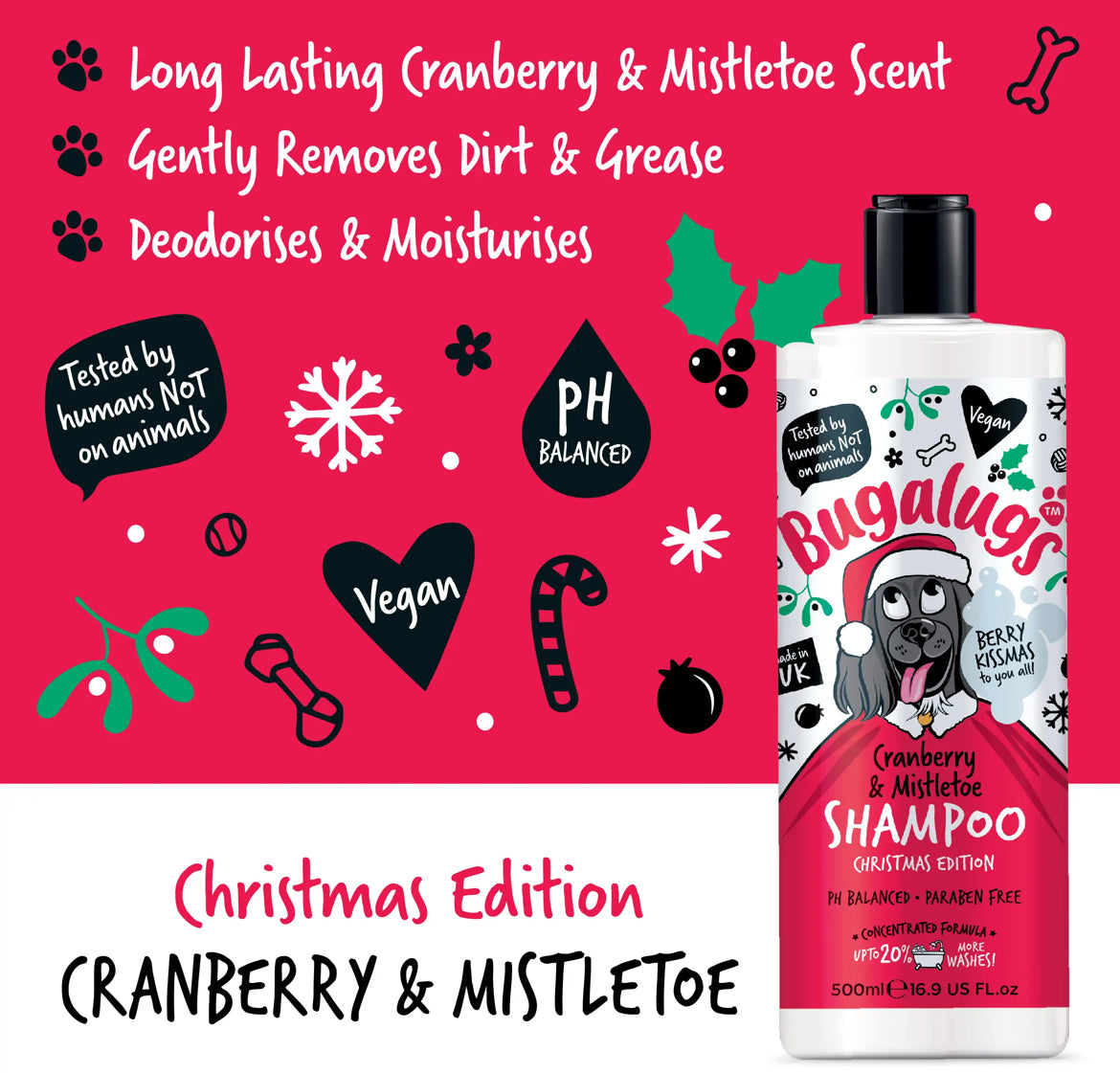 Bugalugs Christmas Edition: Cranberry & Mistletoe Shampoo Bugalugs