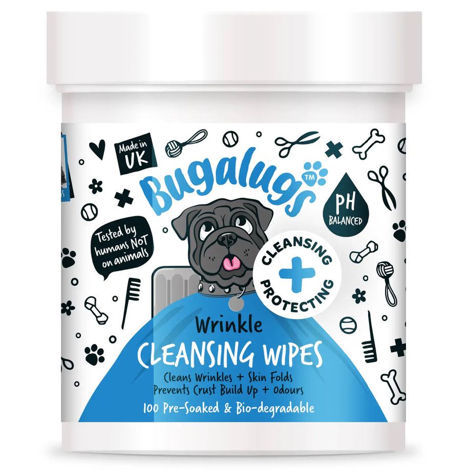 Bugalugs Wrinkle Cleansing Wipes Pads Grooming Bugalugs