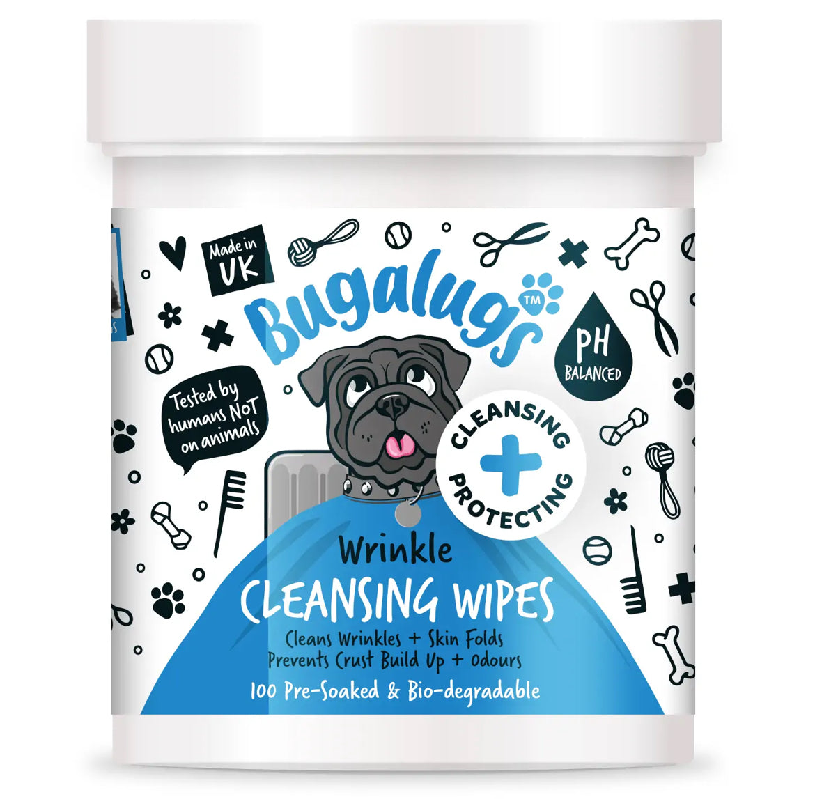 Bugalugs Wrinkle Cleansing Wipes Pads Grooming Bugalugs