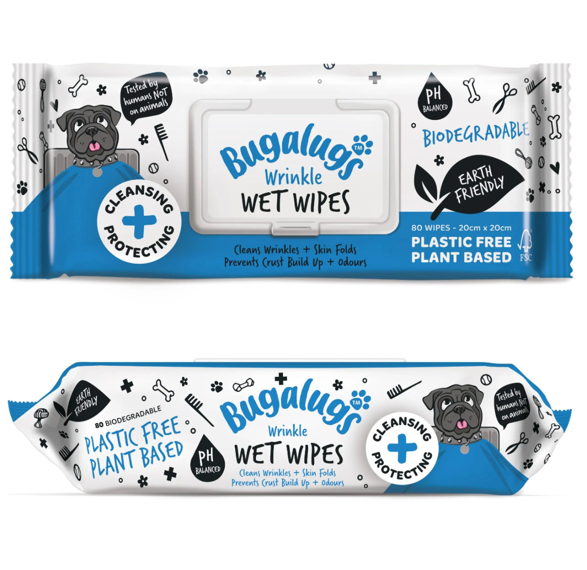 Bugalugs Wrinkle Wet Wipes Grooming Bugalugs