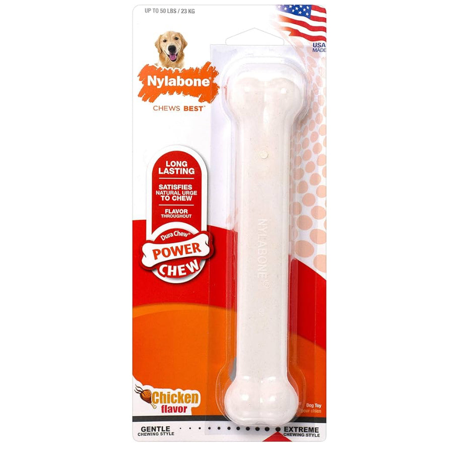 Nylabone Dura Chew Extreme Tough Dog Chew Toy Bone Chicken Nylabone