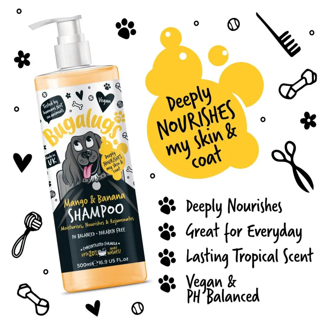 Bugalugs Mango & Banana Shampoo Grooming Bugalugs