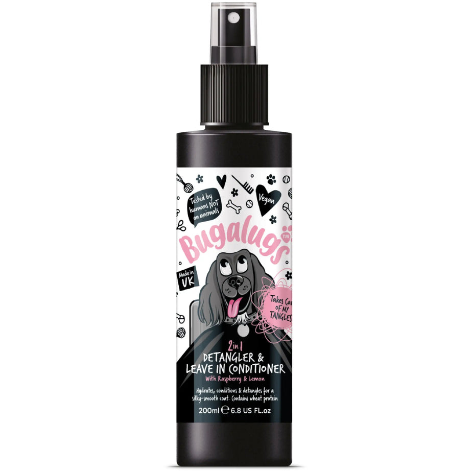 Bugalugs 2 in 1 Detangler & Leave in Conditioner (Raspberry & Lemon) 200ml Conditioning spray Bugalugs