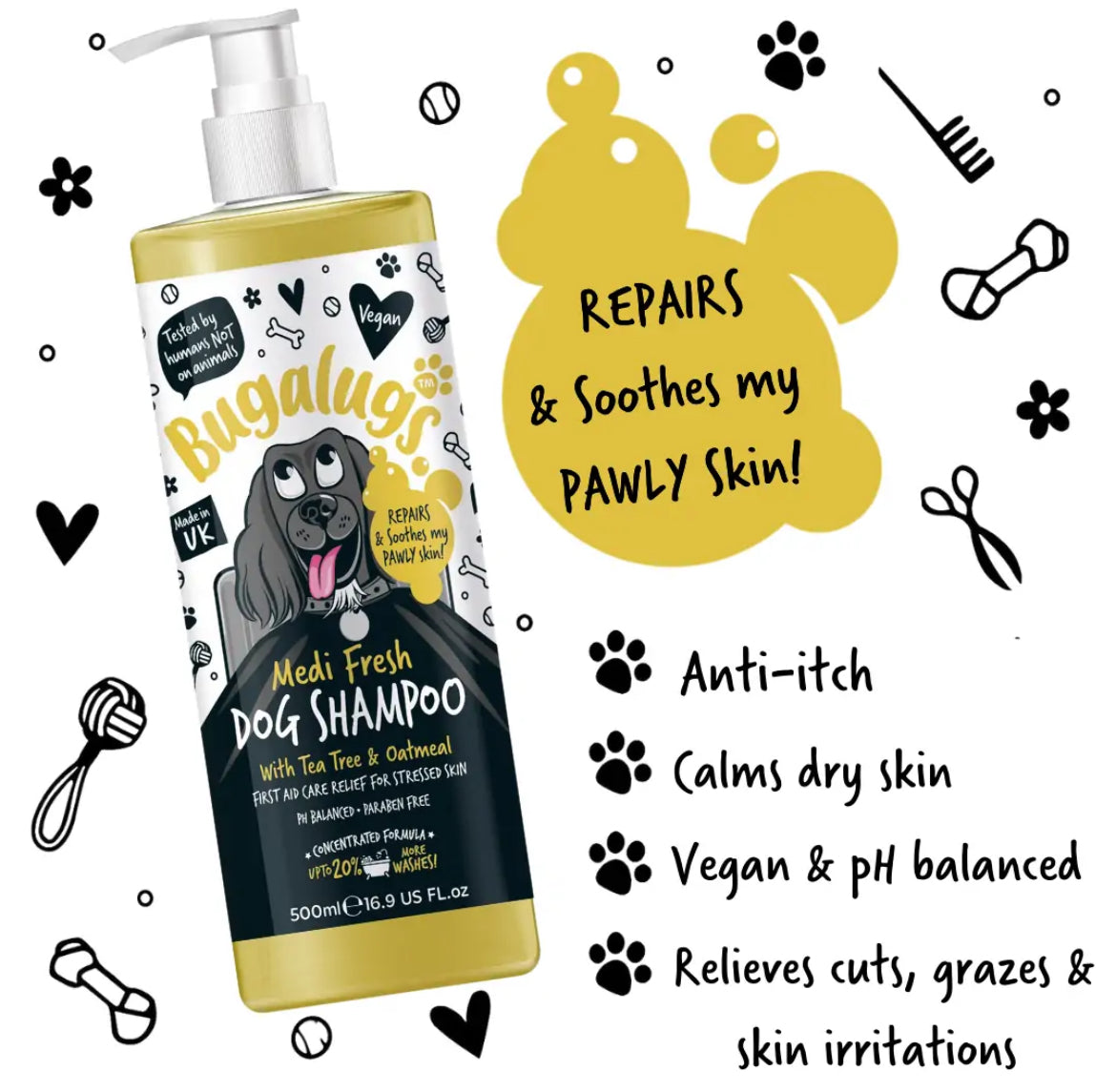 Bugalugs Medi Fresh Dog Shampoo Grooming Bugalugs