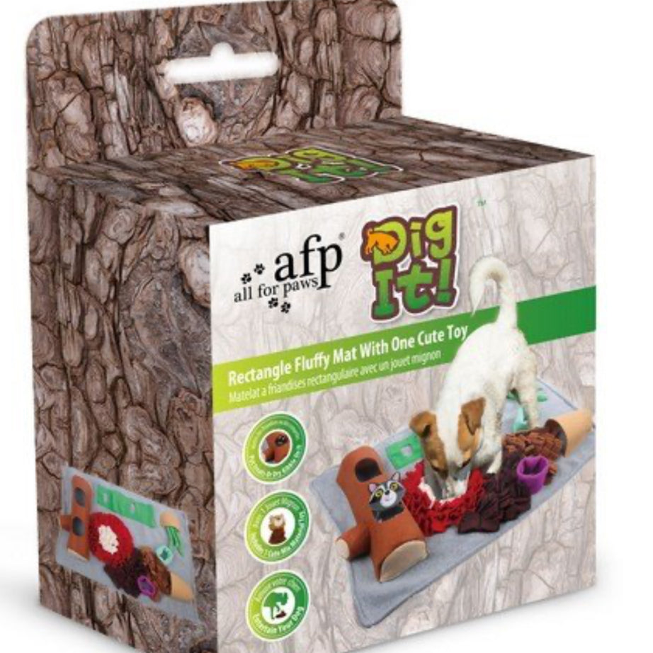 All For Paws Dig It Fluffy Mat With Cute Toy For Dogs All For Paws