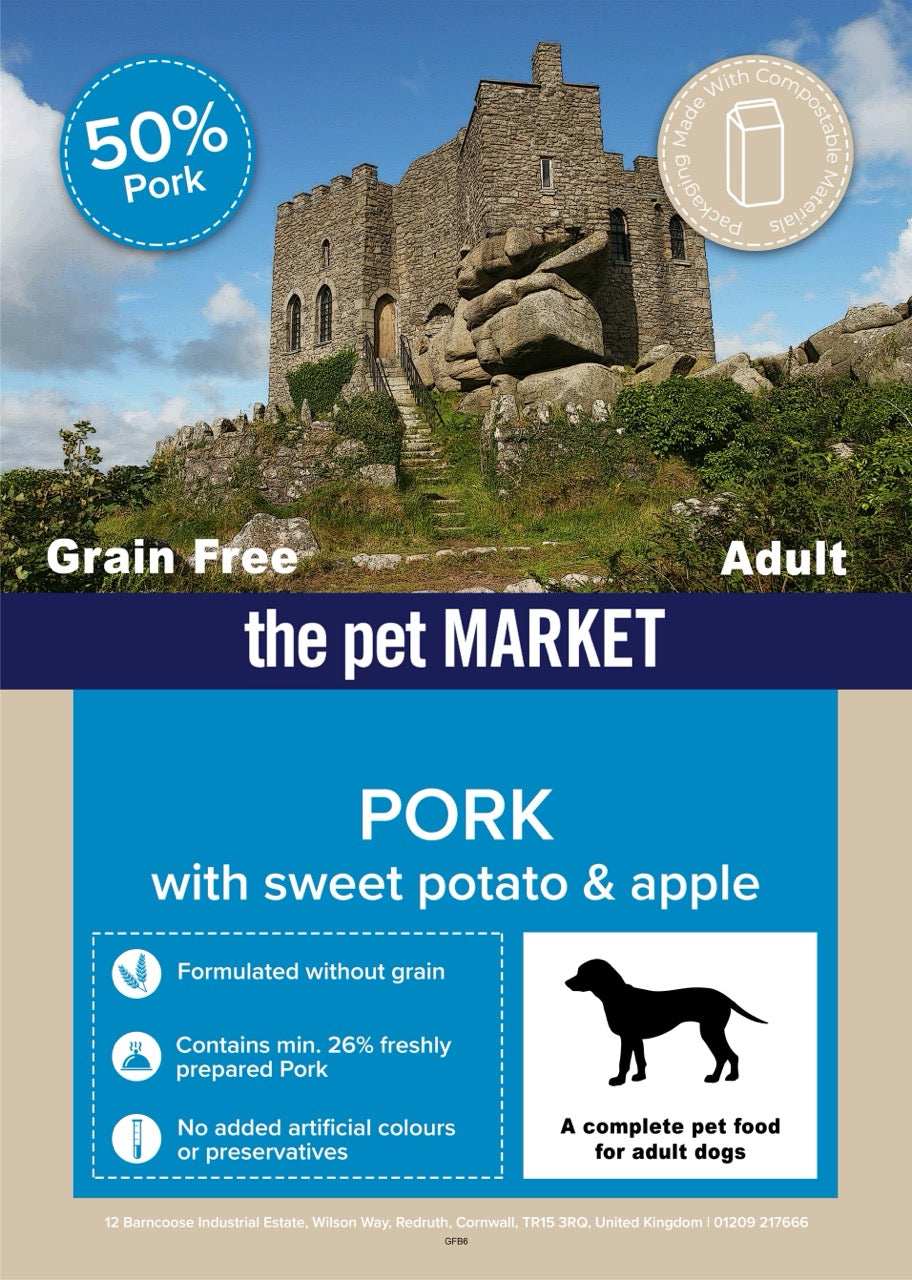 Grain Free Adult Dog Pork Dry Complete kibble the Pet MARKET