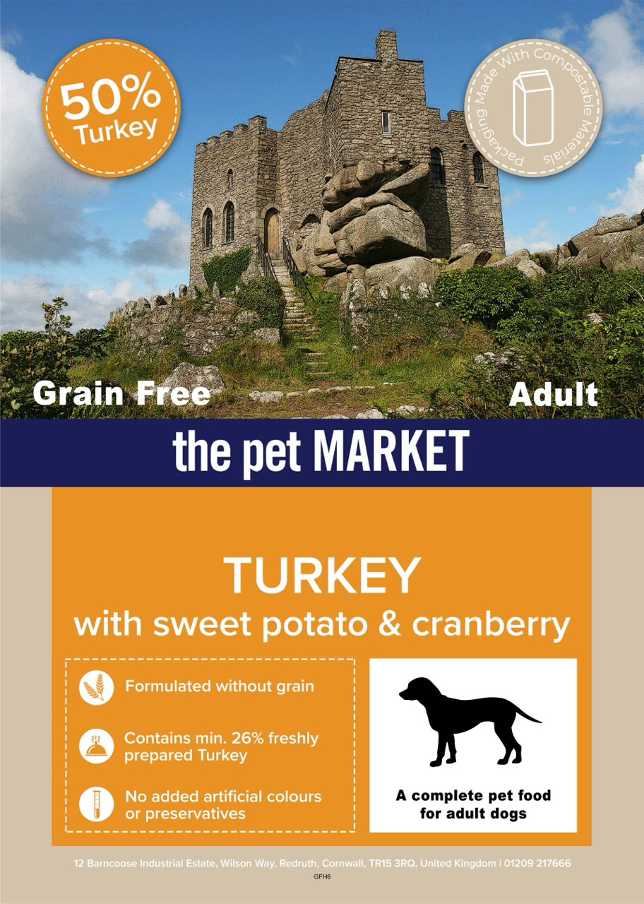 Grain Free Adult Dog Turkey Dry Complete kibble the Pet MARKET