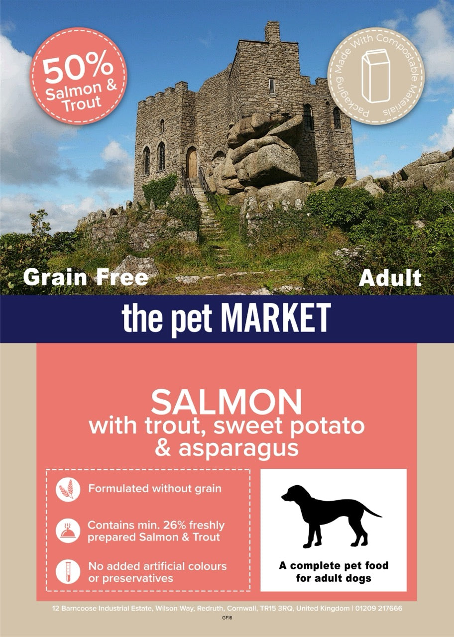 Grain Free Adult Dog Salmon Dry Complete kibble the Pet MARKET