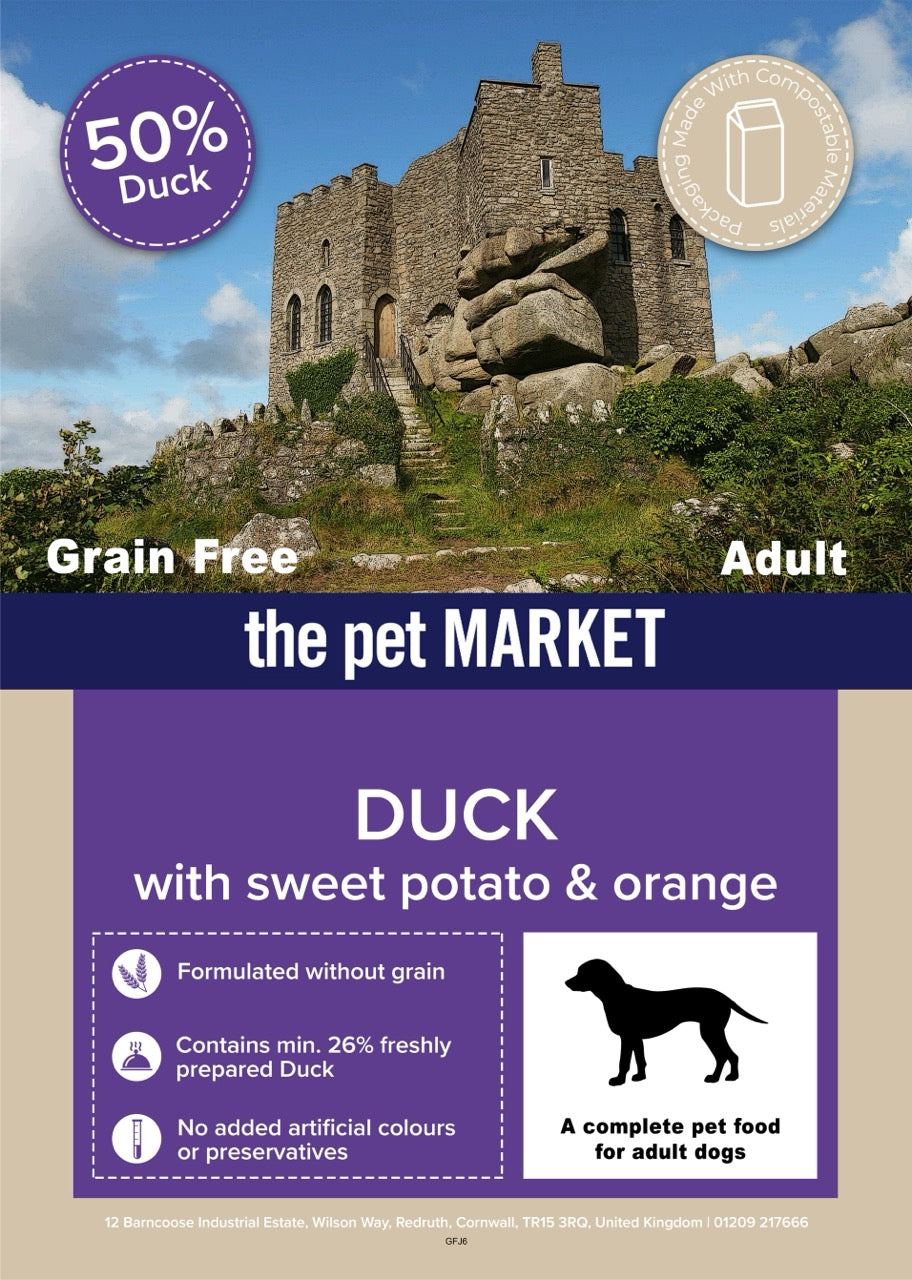 Grain Free Adult Dog Duck Dry Complete kibble the Pet MARKET