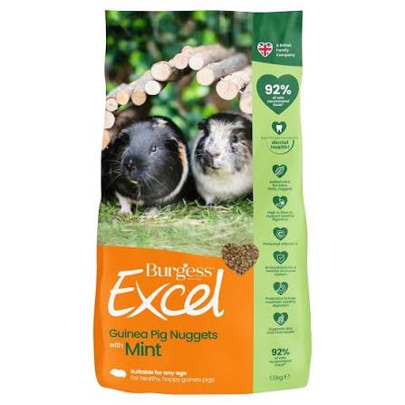 Burgess Excel Guinea Pig with Mint 1.8kg Small Mammal - Food Burgess