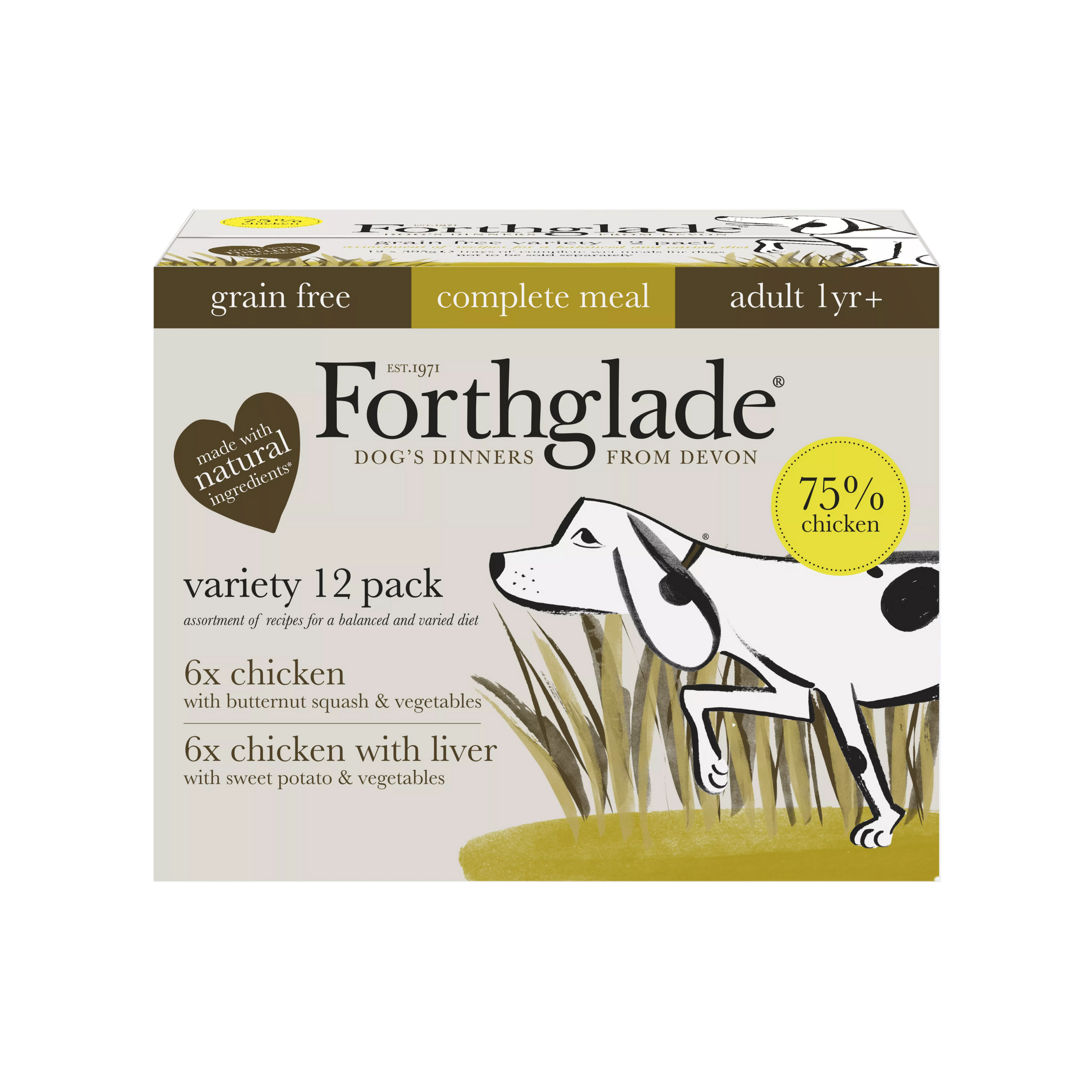 Forthglade Adult 1yr+ Variety x 12 Chicken, Chicken and Liver the Pet MARKET
