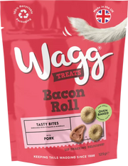 Wagg Bacon Roll Treats 125g DOG - TREAT Wagg